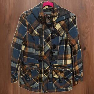 Urban Republic Collection Plaid Vintage Coat Winter Size M Womens Christmas